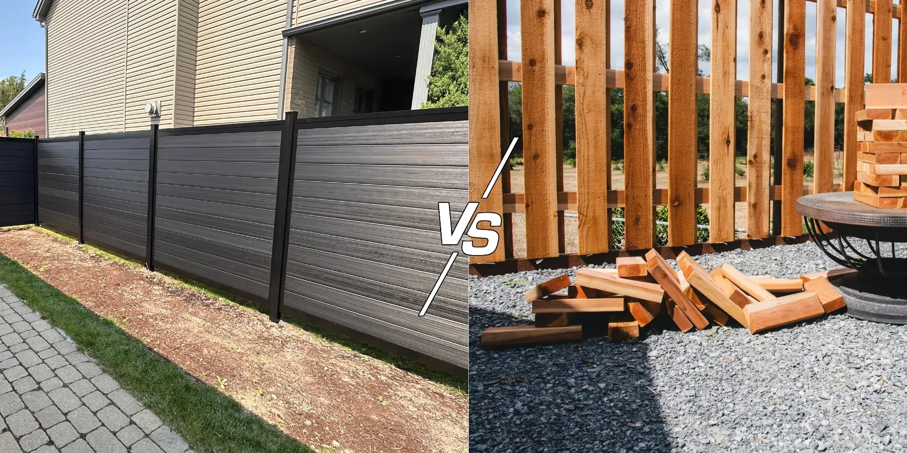 Comparaison clôture composite et clôture en bois