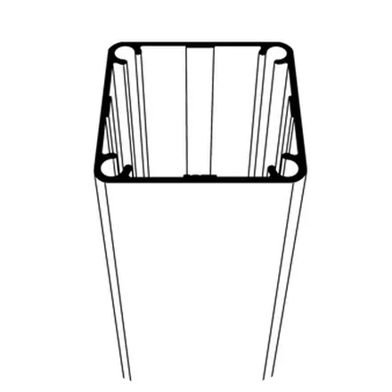 Poteau d'aluminium PF2 de 2 pouces par 2 pouces