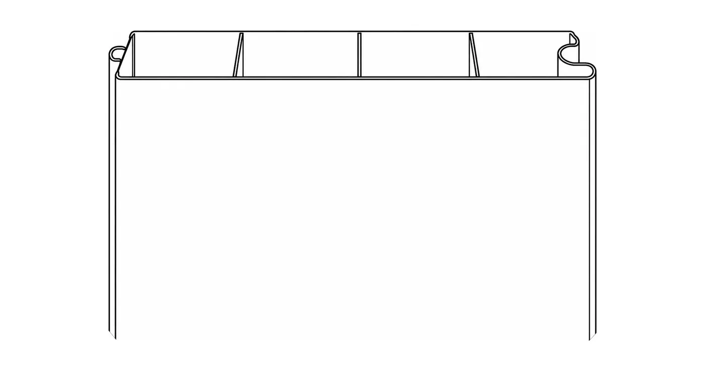 Dessin technique de la planche de PVC LM avec ses chambres internes de renfort