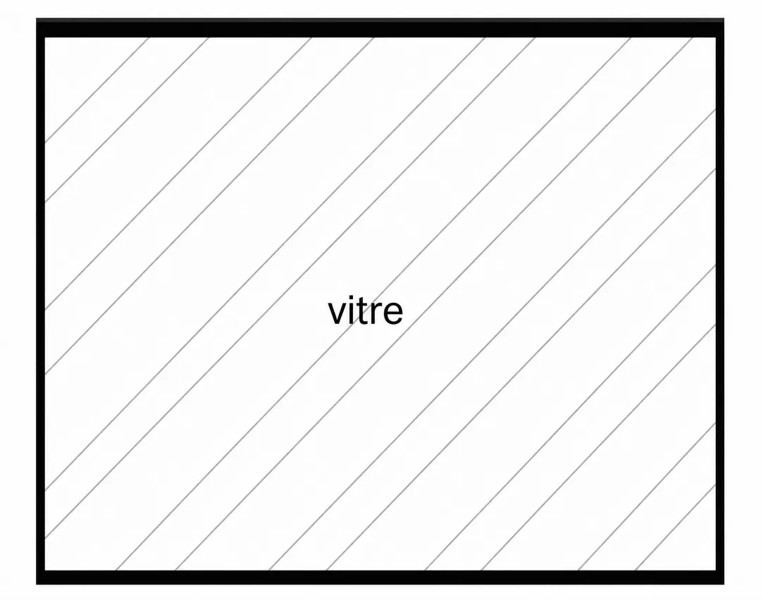 Schéma de montage LM Pure, Option 1, panneau de verre retenu en haut et en bas