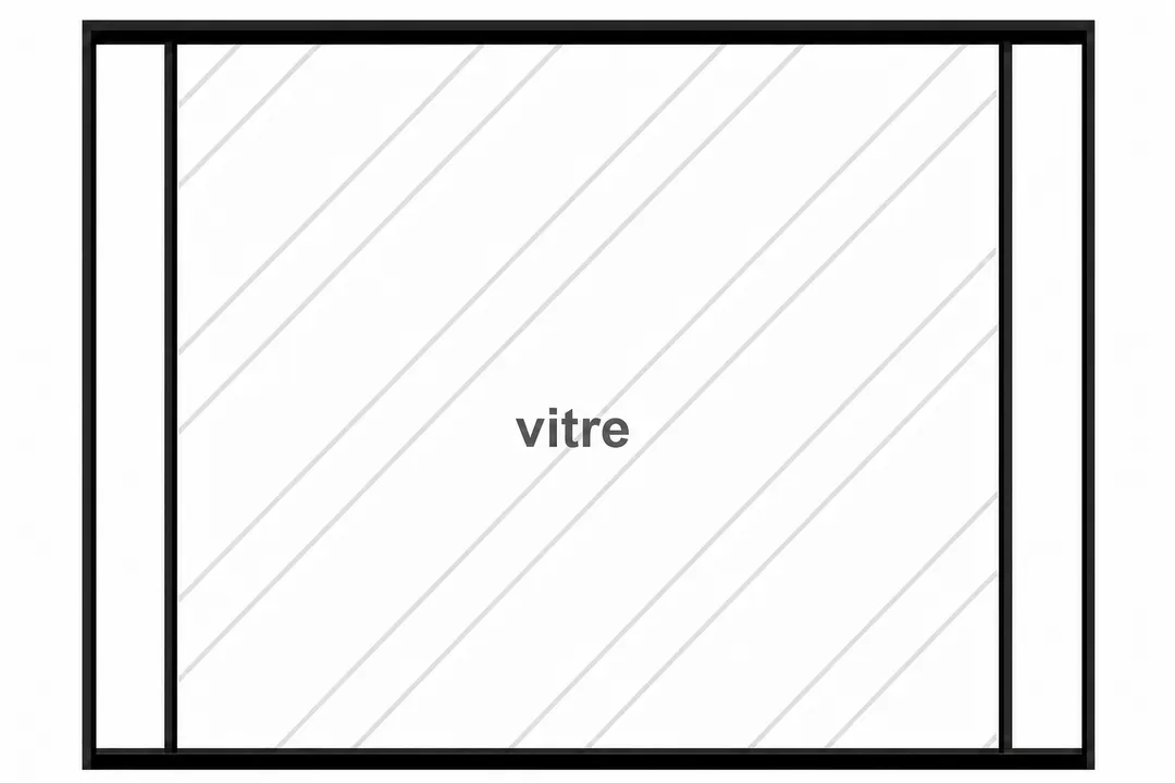 Schéma de montage LM Pure, Option 2, panneau de verre avec montant latéral